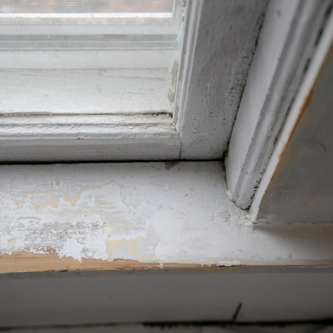 Old paint on a window sill